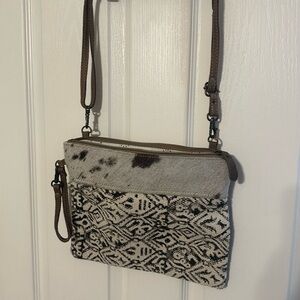 Brown and Black Patterned Crossbody Myra Bag